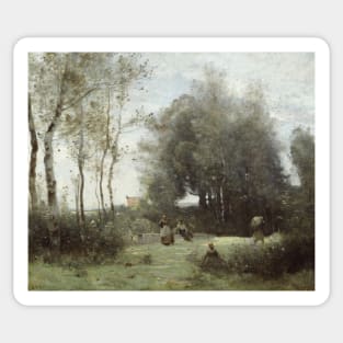 Arleux-Palluel, The Bridge of Trysts by Jean-Baptiste-Camille Corot Sticker